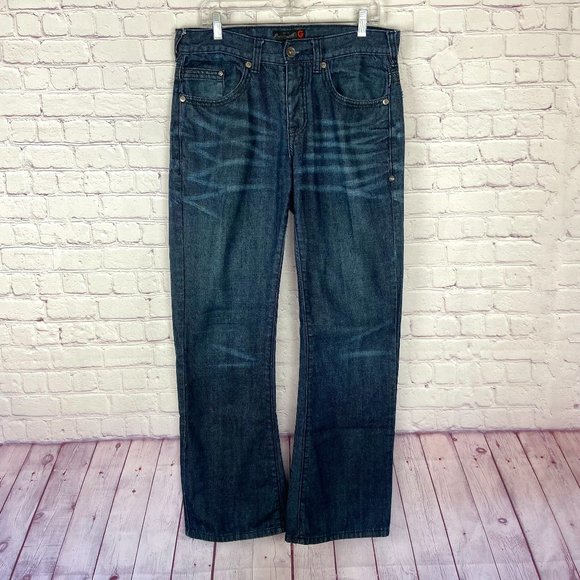 G by Guess Men's Joey Low Boot Cut Blue Jeans. Size: 32 - Picture 1 of 9